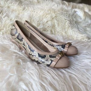 Cole Haan 7 1/2 animal print wedge shoes